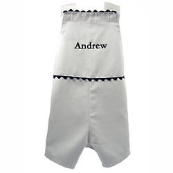 Personalized Baby Romper in White/Navy