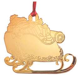 Engraved Sleigh with Toys Christmas Ornament