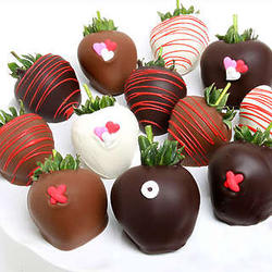6 Chocolate Covered Hugs and Kisses Strawberries