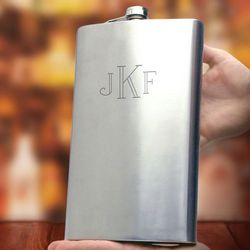 Giant Stainless Steel Monogrammed Flask