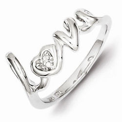 Scripted Love Fashion Ring with Diamonds