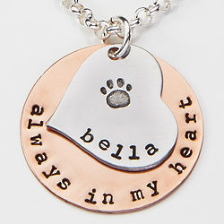 Always In My Heart Personalized Pet Memorial Necklace