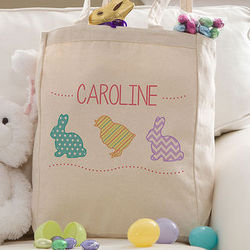 Hop Hop Bunnies Personalized Easter Tote Bag