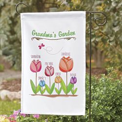 Grandma's Tulips Personalized Garden Flag