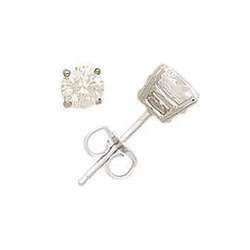 3/4ct Round Diamond Solitaire Earrings in 14k White Gold