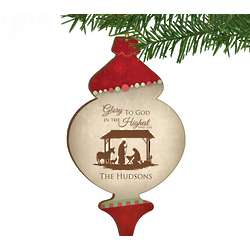 Glory to God Personalized Vintage Christmas Ornament