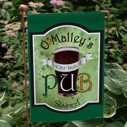 Personalized Old Irish Pub Garden Flag