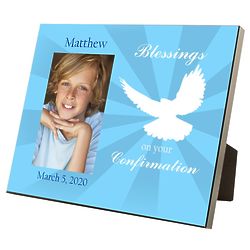 Boy's Personalized Confirmation Blessings Picture Frame with Dove