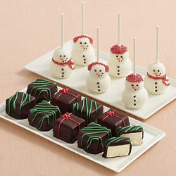 9 Christmas Cheesecake Bites & 6 Snowman Brownie Pops