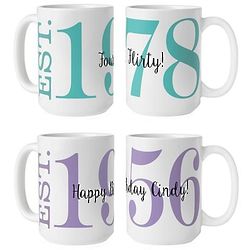 Personalized Birthday Established Mug