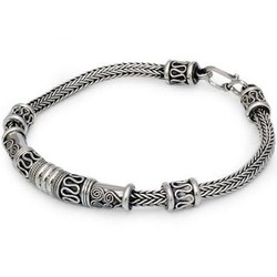 Men's Royal Scrolls Sterling Silver Bracelet