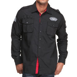 Men's Black Airforce One Long-Sleeve Button Down Shirt