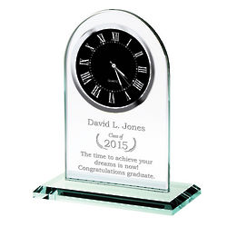Custom Glass Graduation Award Clock