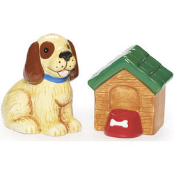 Dog and Doghouse Salt and Pepper Set