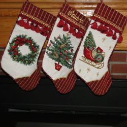 Yuletide Personalized Needlepoint Christmas Stocking