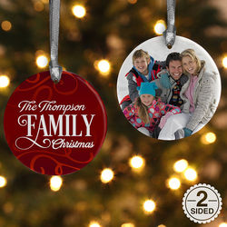 2-Sided Family Christmas Personalized Ornament