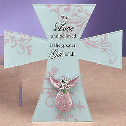 To Love And Be Loved 8" Pink Cross