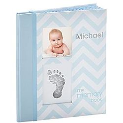 Personalized Blue Chevron Baby Book