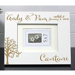 Personalized Wedding Tree Picture Frame in Barnwood Gray