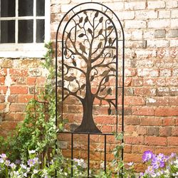Metal Garden Trellis with Tree of Life Design