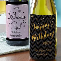 4 Personalized Birthday Wine Labels
