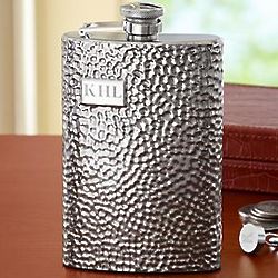 Personalized Hammered Metal Flask