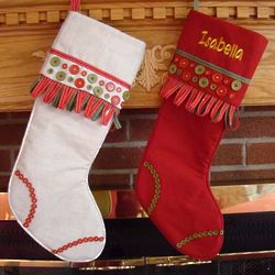 Buttoned Up for Christmas Personalized Stocking
