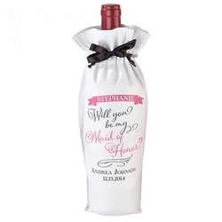 Will You Be My Bridesmaid or Maid of Honor Personalized Wine Bag