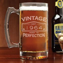 Personalized Classic Vintage Sign Birthday Beer Mug