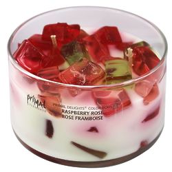 Primal Delights Raspberry Rose Candle in Color Bowl