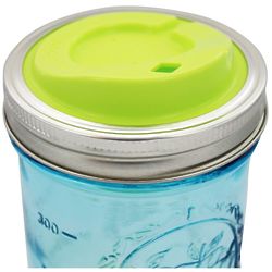 Canning Jar Drinking Lid Wide Mouth in Chartreuse
