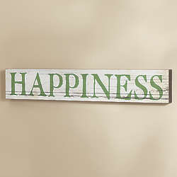 Happiness Distressed Wall Sign