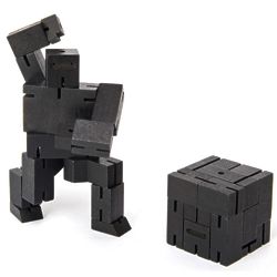 Micro Wooden Cubebot Ninja Toy Puzzle in Black