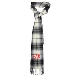 Personalized Cashmere Feel Ivory Plaid Scarf