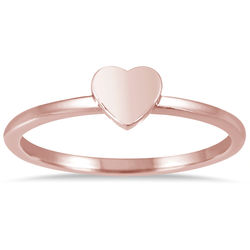Stackable Heart Ring in 14 Karat Pink Gold
