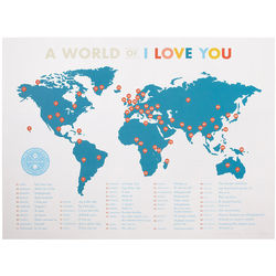 A World of I Love You Map Art Print