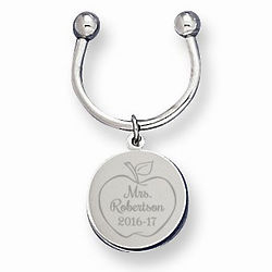 Personalized Apple for Teacher U-Shaped Key Ring