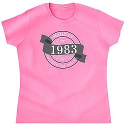 Personalized Women's All Original Parts Birthday Year T-Shirt