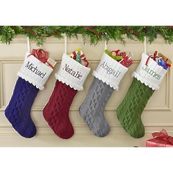 Personalized Cozy Cable Knit Christmas Stocking