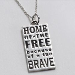 Home of the Free Because of the Brave Necklace