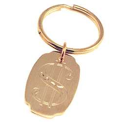 Personalized Gold Plated $ Key Ring