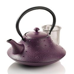 Stars and Mountain Purple Cast Iron Teapot