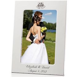 Personalized Elegant Silver Wedding Bells Frame