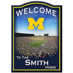 Personalized University of Michigan Wolverines Welcome Sign