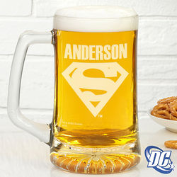 Superman Personalized Deep Etch Beer Mug