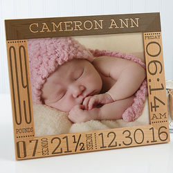 Baby Love Birth Information Personalized 8x10 Picture Frame