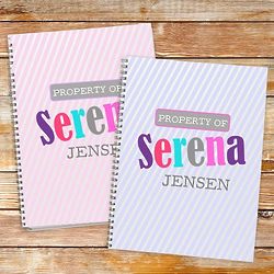 Girl's Property of Personalized Notebooks