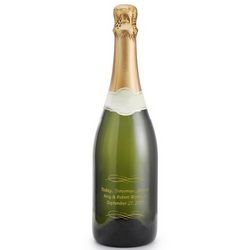 Sparkling Today Tomorrow Forever Etched Wine Bottle