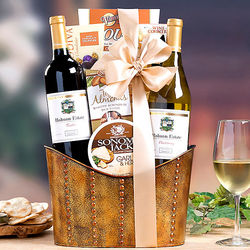 Hobson Estate Red and White Wine Gift Basket