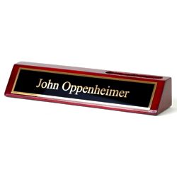 Personalized Rosewood Desk Wedge and Card Holder